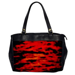 Red  Waves Abstract Series No16 Oversize Office Handbag by DimitriosArt