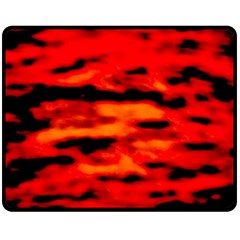 Red  Waves Abstract Series No16 Fleece Blanket (medium)  by DimitriosArt