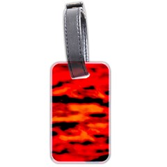 Red  Waves Abstract Series No16 Luggage Tag (two Sides) by DimitriosArt