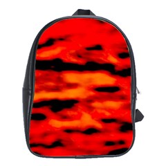 Red  Waves Abstract Series No16 School Bag (xl) by DimitriosArt