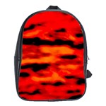 Red  Waves Abstract Series No16 School Bag (XL) Front