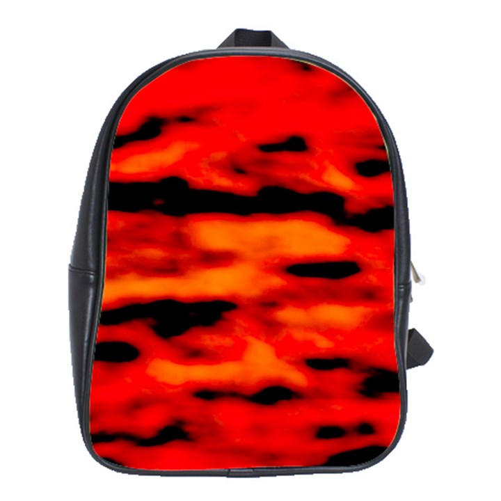 Red  Waves Abstract Series No16 School Bag (XL)