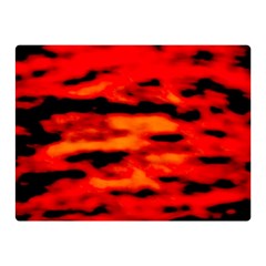 Red  Waves Abstract Series No16 Double Sided Flano Blanket (mini)  by DimitriosArt