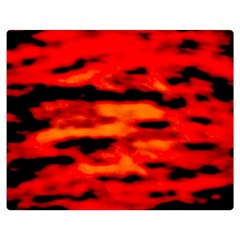 Red  Waves Abstract Series No16 Double Sided Flano Blanket (medium)  by DimitriosArt