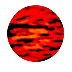 Red  Waves Abstract Series No16 Mini Round Pill Box by DimitriosArt