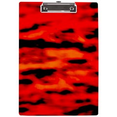 Red  Waves Abstract Series No16 A4 Clipboard by DimitriosArt