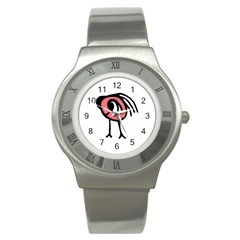 Cute Baby Monster Isolated Drawing Stainless Steel Watch