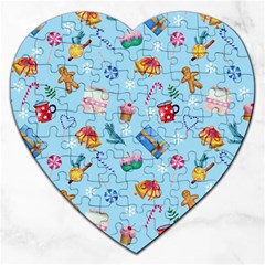 New Year Elements Jigsaw Puzzle (heart) by SychEva