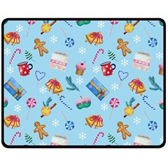 New Year Elements Double Sided Fleece Blanket (medium)  by SychEva