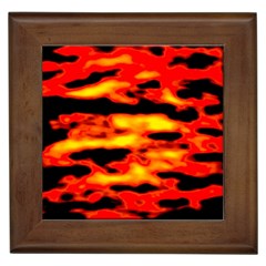 Red  Waves Abstract Series No17 Framed Tile by DimitriosArt