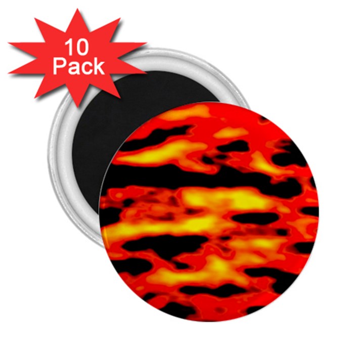 Red  Waves Abstract Series No17 2.25  Magnets (10 pack) 