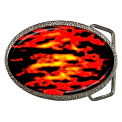 Red  Waves Abstract Series No17 Belt Buckles by DimitriosArt