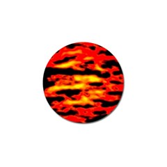 Red  Waves Abstract Series No17 Golf Ball Marker by DimitriosArt