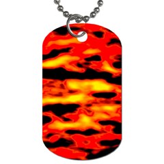 Red  Waves Abstract Series No17 Dog Tag (two Sides) by DimitriosArt