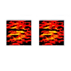 Red  Waves Abstract Series No17 Cufflinks (square) by DimitriosArt