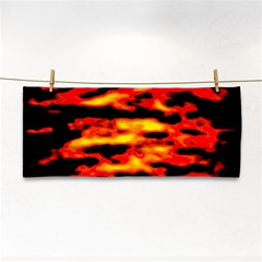 Red  Waves Abstract Series No17 Hand Towel by DimitriosArt