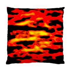 Red  Waves Abstract Series No17 Standard Cushion Case (one Side) by DimitriosArt