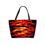 Red  Waves Abstract Series No17 Classic Shoulder Handbag Back