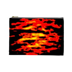 Red  Waves Abstract Series No17 Cosmetic Bag (large)