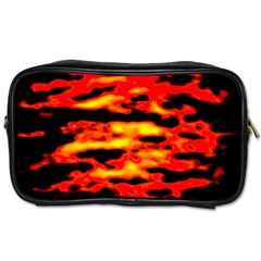 Red  Waves Abstract Series No17 Toiletries Bag (one Side) by DimitriosArt