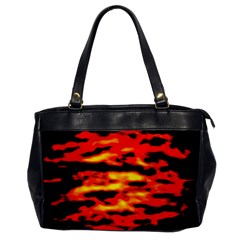 Red  Waves Abstract Series No17 Oversize Office Handbag by DimitriosArt