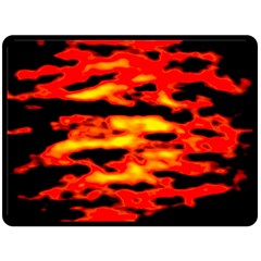 Red  Waves Abstract Series No17 Fleece Blanket (large)  by DimitriosArt