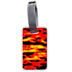 Red  Waves Abstract Series No17 Luggage Tag (one Side) by DimitriosArt