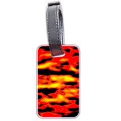 Red  Waves Abstract Series No17 Luggage Tag (two Sides) by DimitriosArt