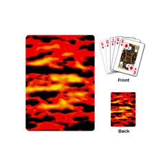 Red  Waves Abstract Series No17 Playing Cards Single Design (mini) by DimitriosArt