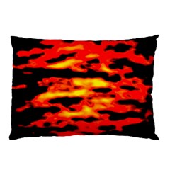 Red  Waves Abstract Series No17 Pillow Case (two Sides) by DimitriosArt