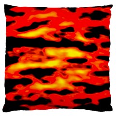 Red  Waves Abstract Series No17 Large Cushion Case (two Sides) by DimitriosArt