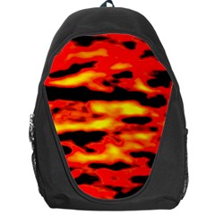 Red  Waves Abstract Series No17 Backpack Bag by DimitriosArt