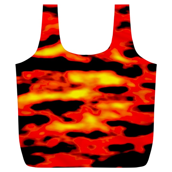 Red  Waves Abstract Series No17 Full Print Recycle Bag (XL)