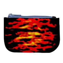 Red  Waves Abstract Series No17 Large Coin Purse by DimitriosArt