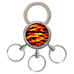 Red  Waves Abstract Series No18 3-ring Key Chain by DimitriosArt