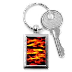 Red  Waves Abstract Series No18 Key Chain (rectangle) by DimitriosArt