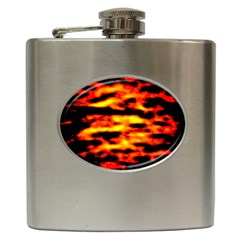 Red  Waves Abstract Series No18 Hip Flask (6 Oz) by DimitriosArt