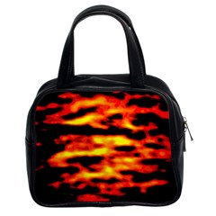 Red  Waves Abstract Series No18 Classic Handbag (two Sides) by DimitriosArt