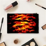 Red  Waves Abstract Series No18 Cosmetic Bag (Medium) Back