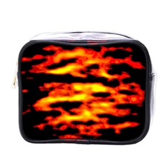 Red  Waves Abstract Series No18 Mini Toiletries Bag (one Side) by DimitriosArt