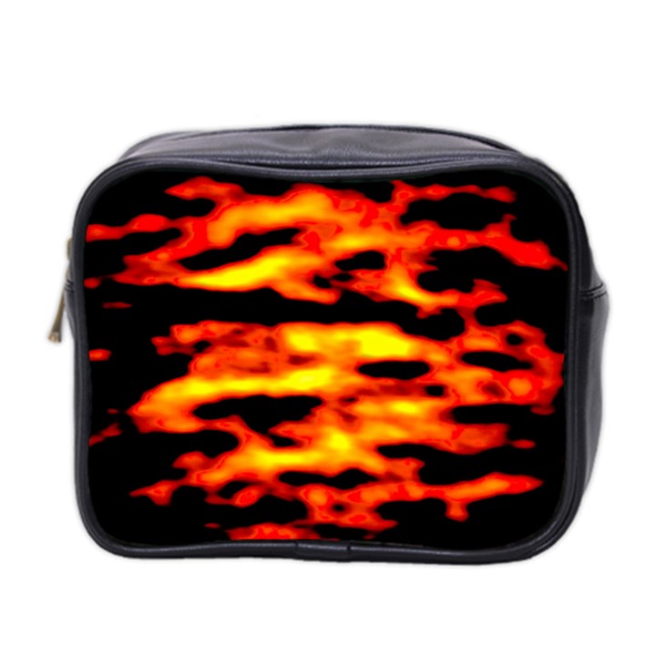 Red  Waves Abstract Series No18 Mini Toiletries Bag (Two Sides)