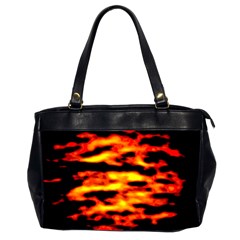 Red  Waves Abstract Series No18 Oversize Office Handbag (2 Sides) by DimitriosArt