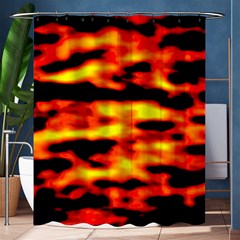 Red  Waves Abstract Series No18 Shower Curtain 60  X 72  (medium)  by DimitriosArt