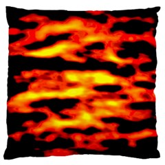 Red  Waves Abstract Series No18 Standard Flano Cushion Case (one Side) by DimitriosArt