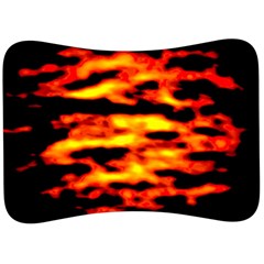 Red  Waves Abstract Series No18 Velour Seat Head Rest Cushion by DimitriosArt