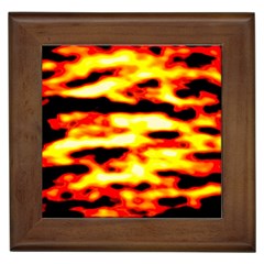 Red  Waves Abstract Series No19 Framed Tile by DimitriosArt