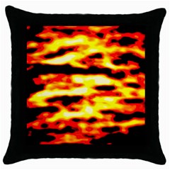 Red  Waves Abstract Series No19 Throw Pillow Case (black) by DimitriosArt