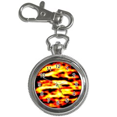 Red  Waves Abstract Series No19 Key Chain Watches by DimitriosArt