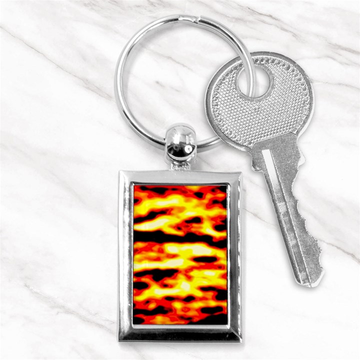 Red  Waves Abstract Series No19 Key Chain (Rectangle)