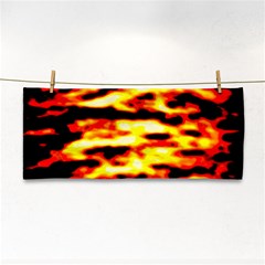 Red  Waves Abstract Series No19 Hand Towel by DimitriosArt